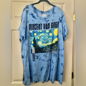 Blue Vincent Van Gogh Starry Night T-Shirt
